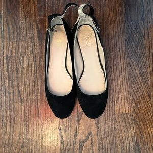 Size 8 Black Suede Vince Camuto Flats